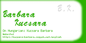 barbara kucsara business card